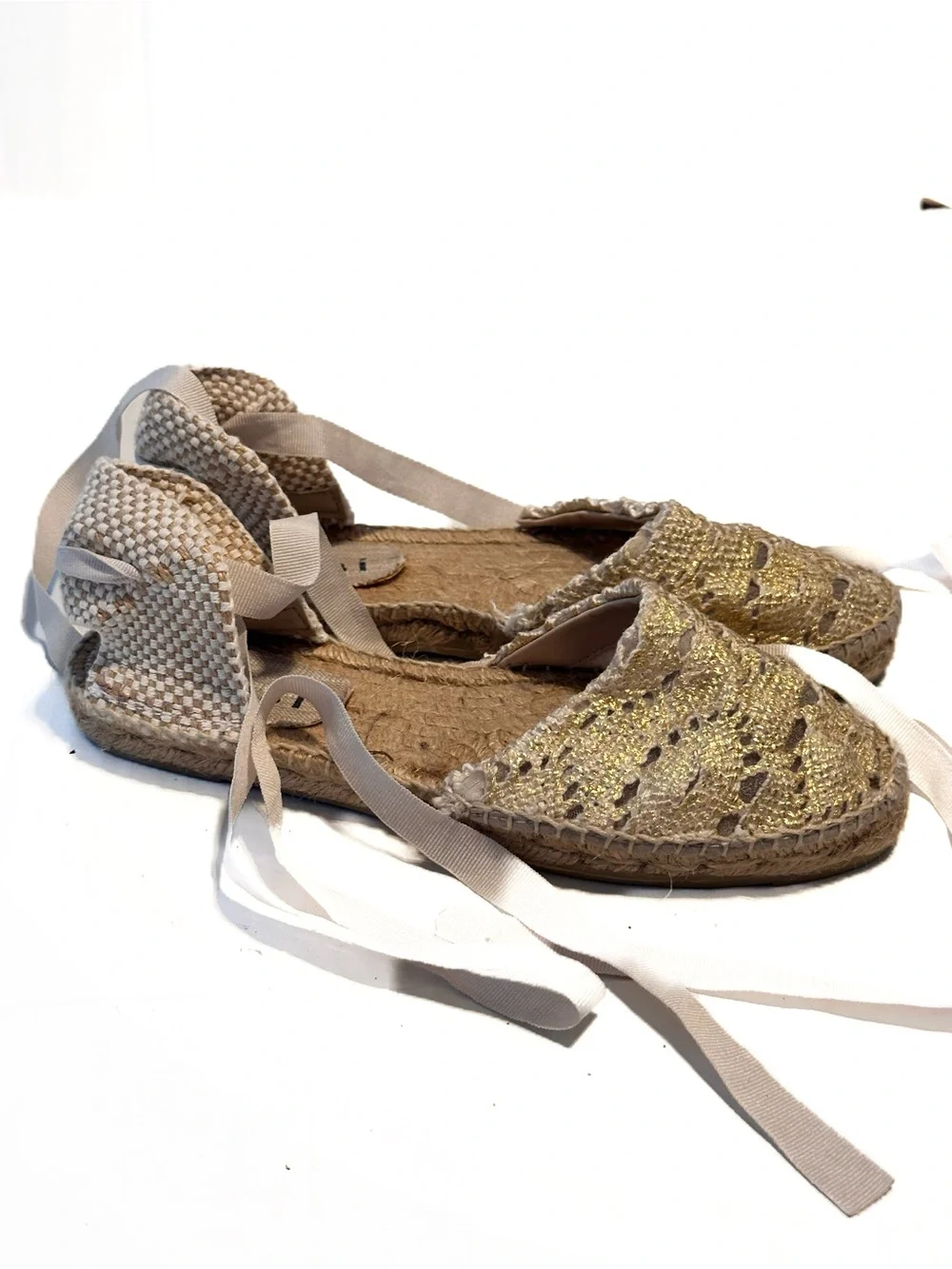Manebi Lurex Cotton Blend Flat Valenciana Espadrilles